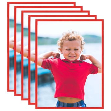 Vidaxl Foto okvirji 5 kosov stenski/namizni rdeči 20x25 cm MDF