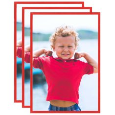Vidaxl Foto okvirji 3 kosi namizni rdeči 10x15 cm MDF