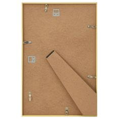Vidaxl Foto okvirji 3 kosi stenski/namizni zlati 21x29,7 cm MDF