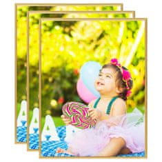 Vidaxl Foto okvirji 3 kosi stenski zlati 40x50 cm MDF