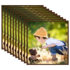 Vidaxl Foto okvirji 10 kosov stenski/namizni bronasti 20x20 cm MDF
