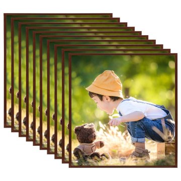 Vidaxl Foto okvirji 10 kosov stenski/namizni bronasti 20x20 cm MDF