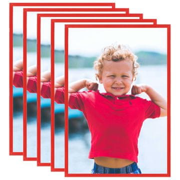 Vidaxl Foto okvirji 5 kosov namizni rdeči 10x15 cm MDF