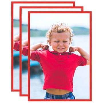 Vidaxl Foto okvirji 3 kosi namizni rdeči 15x21 cm MDF