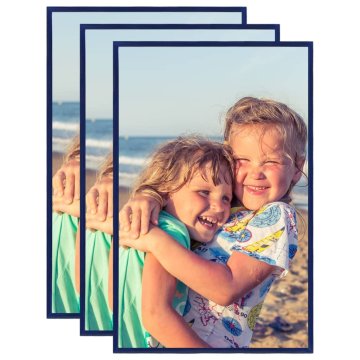Vidaxl Foto okvirji 3 kosov namizni modri 10x15 cm MDF