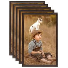 Vidaxl Foto okvirji 5 kosov stenski črni 70x90 cm MDF