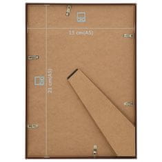Vidaxl Foto okvirji 5 kosov stenski/namizni bronasti 15x21 cm MDF