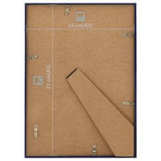Vidaxl Foto okvirji 3 kosi namiznii modri 15x21 cm MDF