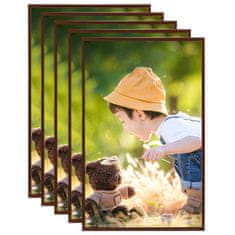 Vidaxl Foto okvirji 5kosov namizni bronasti 13x18 cm MDF