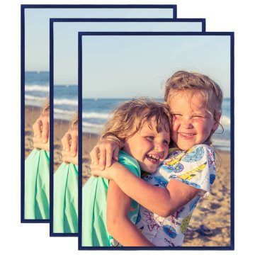Vidaxl Foto okvirji 3 kosi namiznii modri 15x21 cm MDF