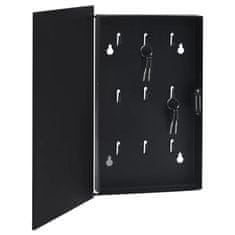 Vidaxl Omarica za ključe z magnetno tablo črna 30x20x4 cm