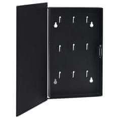 Vidaxl Omarica za ključe z magnetno tablo črna 30x20x4 cm