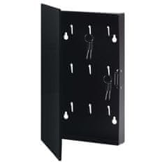Vidaxl Omarica za ključe z magnetno tablo črna 30x20x4 cm