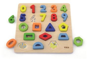 Viga Viga 50119 Puzzle – razvrščevalnik oblik s številkami in oblikami