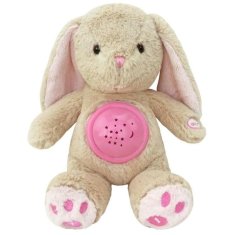Baby Mix Plišasti spalni zajček s projektorjem Baby Mix roza
