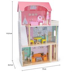 Viga Toys Velika lesena lutkovna hiša