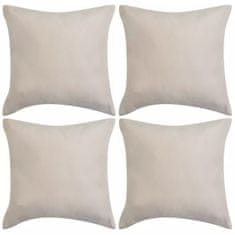 Vidaxl Prevleke za Blazine 4 kosi 40x40 cm Poliester Umetni Semiš Bež