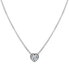 Brilio Silver Očarljiva srebrna ogrlica Srce NCL26W (verižica, obesek)