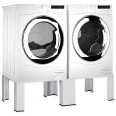 Vidaxl Dvojni podstavek za pralni in sušilni stroj bele barve