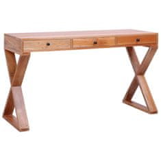 Vidaxl Računalniška miza naravna 132x47x77 cm trden mahagonij