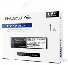 TeamGroup MP34 SSD disk, 1 TB, M.2, 3400/2900 MB/s (TM8FP4001T0C101)