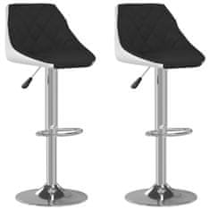Greatstore Barski stolčki 2 kosa črno in belo umetno usnje