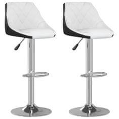 Greatstore Barski stolčki 2 kosa belo in črno umetno usnje