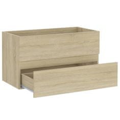 Vidaxl Omarica za umivalnik sonoma hrast 80x38,5x45 cm iverna plošča