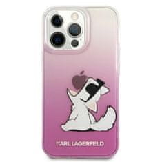 Karl Lagerfeld Choupette Fun ovitek za iPhone 13 Pro, silikonski, prozorno-roza (KLHCP13LCFNRCPI)
