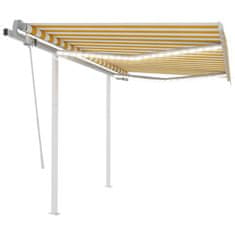 Vidaxl Ročno zložljiva tenda z LED lučmi 3x2,5 m rumena in bela
