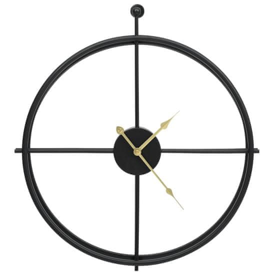 Vidaxl Stenska ura črna 52 cm železo