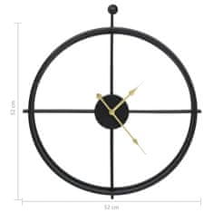 Vidaxl Stenska ura črna 52 cm železo