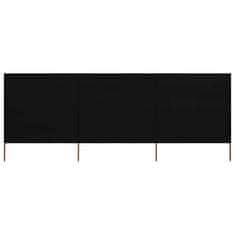 Vidaxl 3-panelni vetrobran tkanina 400x120 cm črn