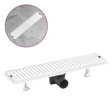 Vidaxl Kanaleta za tuš z luknjicami 53x14 cm nerjaveče jeklo
