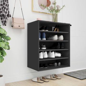 Vidaxl vidaXL Omarica za čevlje črna 60x35x70 cm lesena