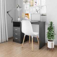 Vidaxl Pisalna miza s predali črna 110x50x76 cm iverna plošča