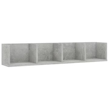 Vidaxl Stenska polica za CD plošče betonsko siva 100x18x18 cm