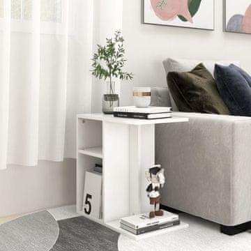 Vidaxl vidaXL Stranska mizica, bela, 50x30x50 cm, material na osnovi lesa