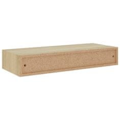 Greatstore Stenska polica s predalom 2 kosa hrast 60x23,5x10 cm mediapan
