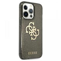 Guess Big Logo ovitek za iPhone 13 Pro, silikonski, zlate bleščice (GUHCP13LPCUGL4GBK)