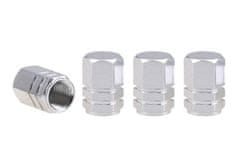 AMIO Aluminijasti pokrovčki ventilov srebrni 4 kosi
