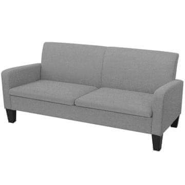 Vidaxl Kavč trosed 180x65x76 cm svetlo siv