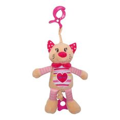 Baby Mix Poučna plišasta igrača s sponko Baby Mix kitten pink