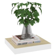 Vidaxl Stenska polica barva hrasta in bela 23x23,5x3,8 cm MDF