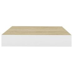 Vidaxl Stenska polica barva hrasta in bela 23x23,5x3,8 cm MDF