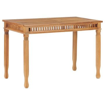 Vidaxl Vrtna jedilna miza 120x65x80 cm trdna tikovina