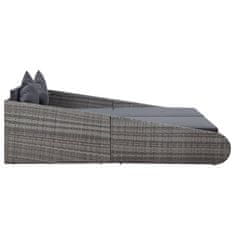 Vidaxl Vrtna postelja siva 110x200 cm poli ratan