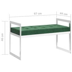 Vidaxl Klop 97 cm temno zelen žamet in nerjaveče jeklo