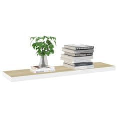 Vidaxl Stenska polica barva hrasta in bela 120x23,5x3,8 cm MDF
