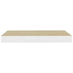 Vidaxl Stenska polica barva hrasta in bela 40x23x3,8 cm MDF